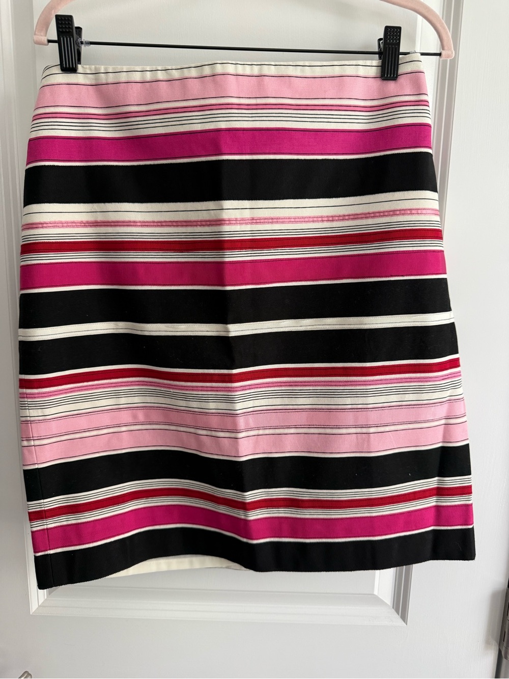 Talbots Pink, Hot Pink & Black Striped Pencil Skirt